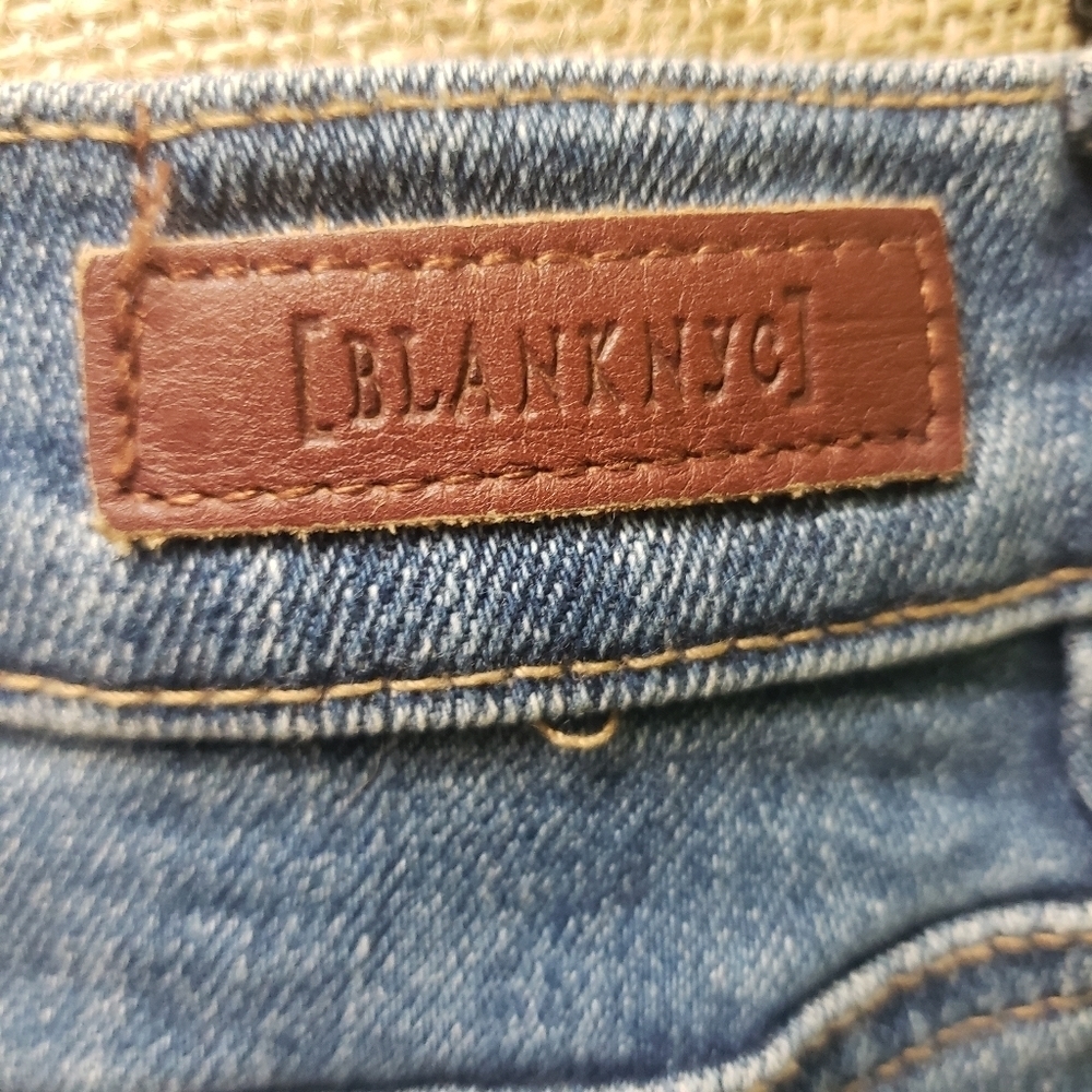 Blank NYC Denim Mini Skirt With Raw Hem, Size 27, Blue - Picture 12 of 16